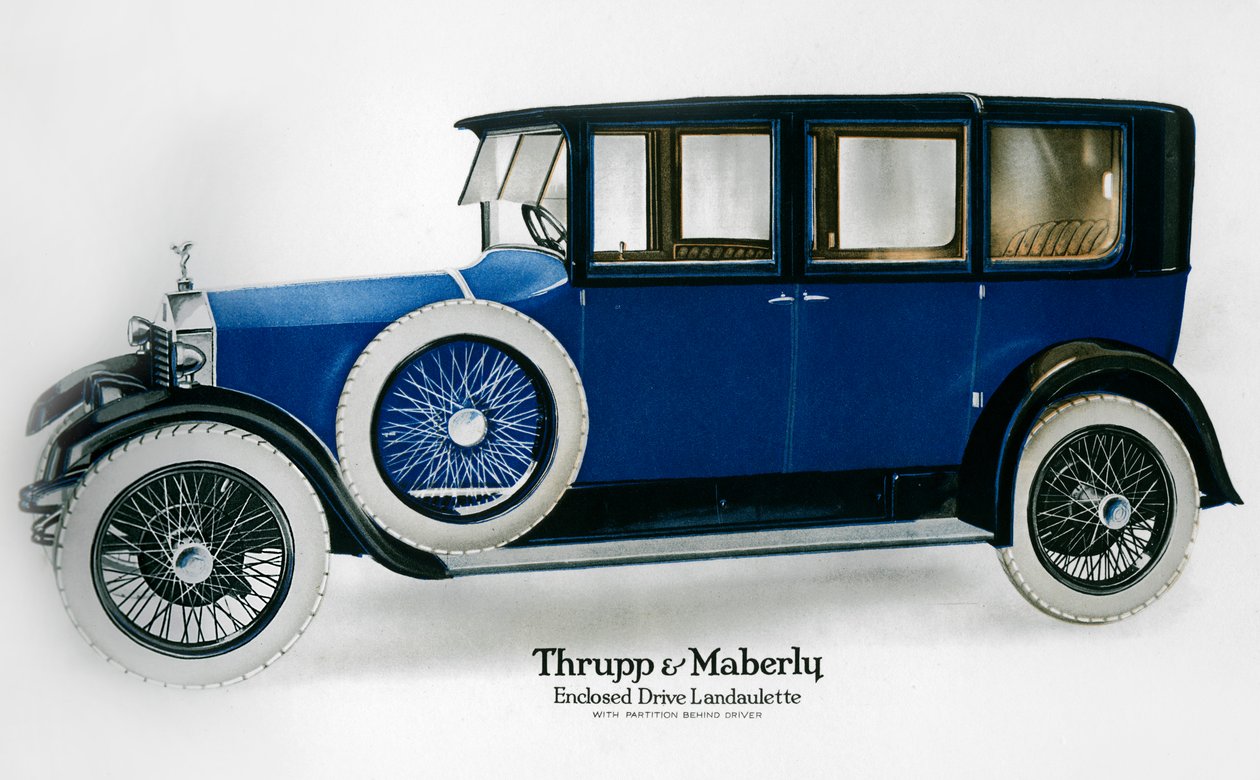Rolls-Royce koteloitu ajolandauletti väliseinällä kuljettajan takana, c1910-1929 tekijältä Unbekannt