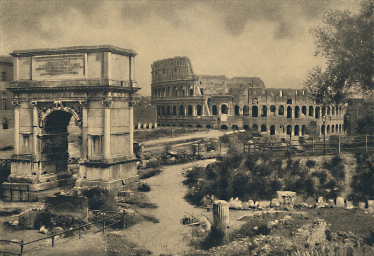 Roma - Tituksen kaari - Colosseum, 1910 tekijältä Unbekannt