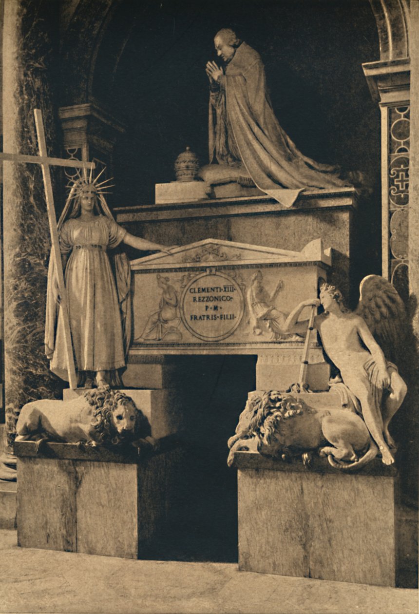 Roma - Pyhän Pietarin basilika - Klemens XIII:n hauta, kirjoittanut Canova, 1910 tekijältä Unbekannt