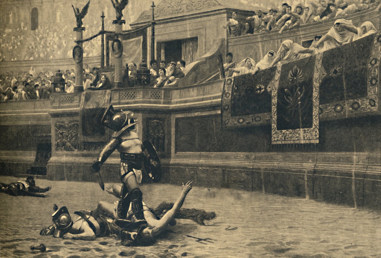 Roma - Colosseum - Peukut alas gladiaattoritaistelussa, 1910 tekijältä Unbekannt