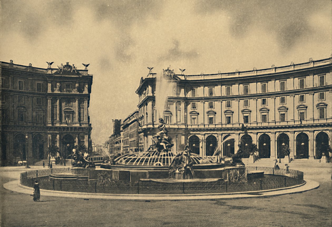 Roma - Esedra-aukio ja Naiades-suihkulähde, 1910 tekijältä Unbekannt