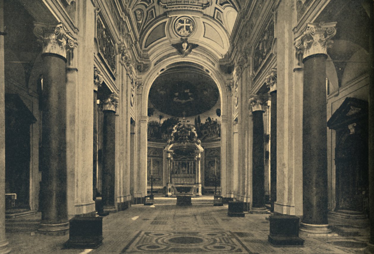 Roma - Jerusalemin Pyhän Ristin basilikan sisustus, 1910 tekijältä Unbekannt