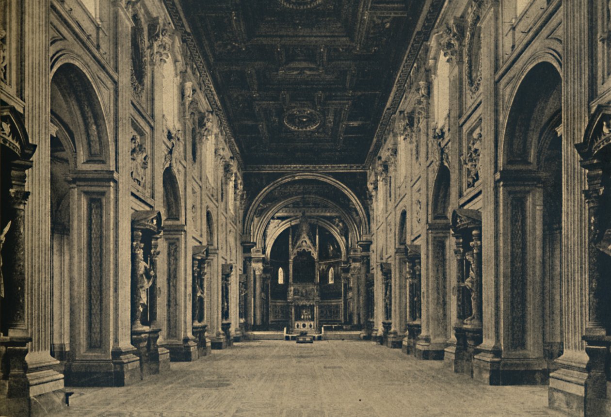Roma - Pyhän Johanneksen basilikan päälaivo Lateran Borromini, kaari. 1650, 1910 tekijältä Unbekannt