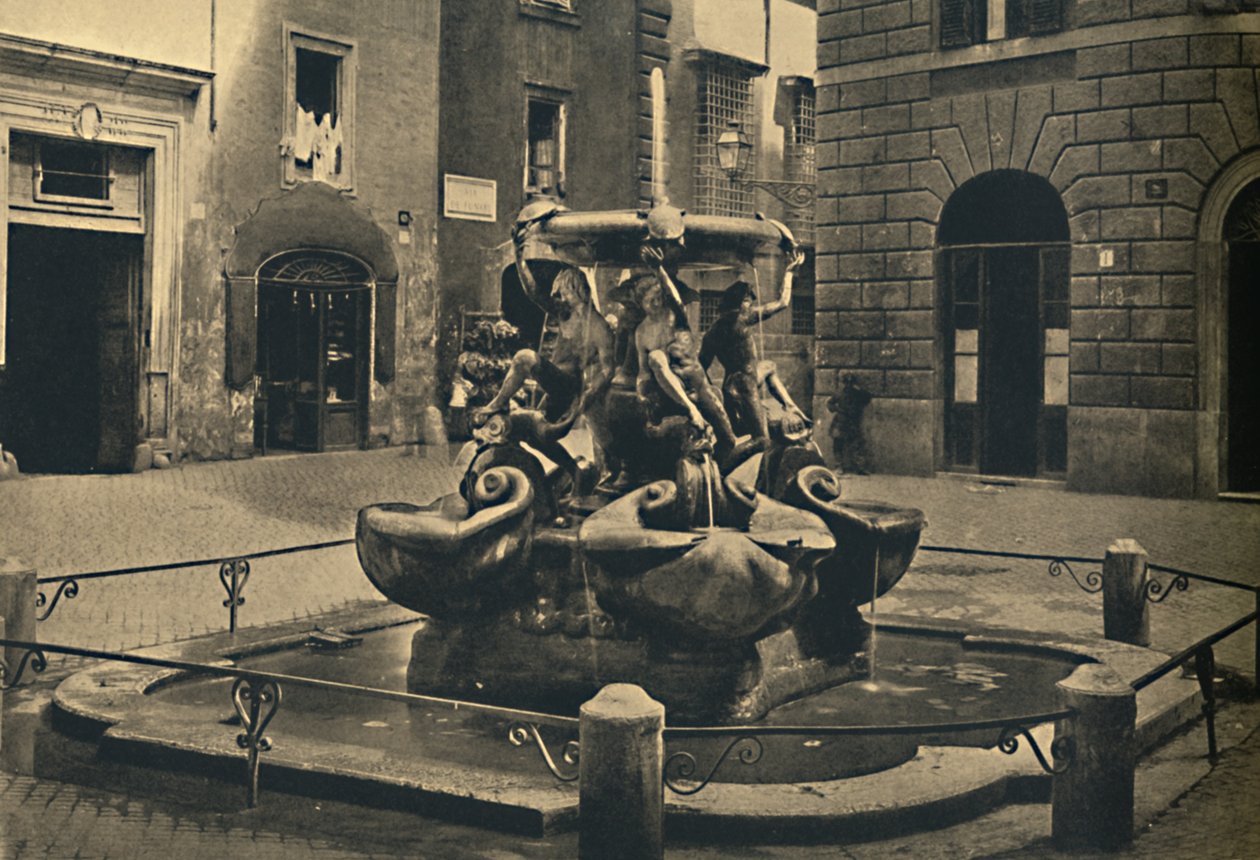 Rooma - Mattei-aukio. - Kilpikonnan suihkulähde. Landini ja Della Porta 1585, 1910 tekijältä Unbekannt