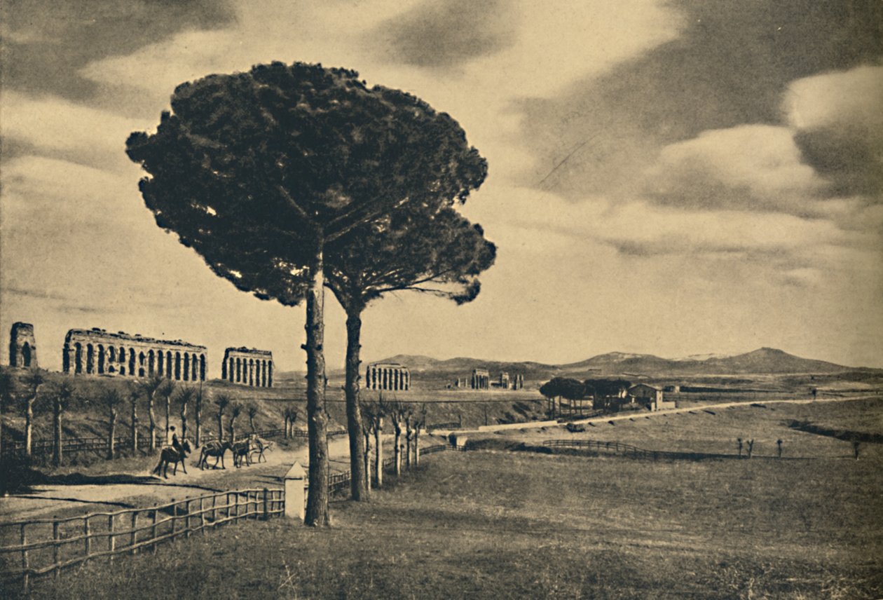 Romaneio Appian Way - Claudiuksen akveduktin rauniot. Alban Hills, 1910 tekijältä Unbekannt