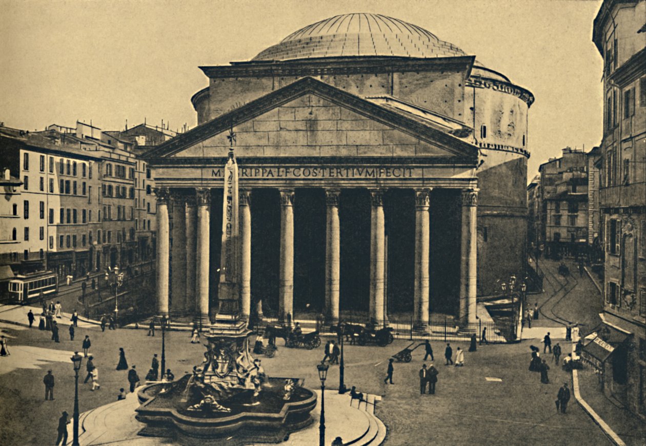 Roma - Agrippan panteoni ja Rotondan lähde, 1910 tekijältä Unbekannt