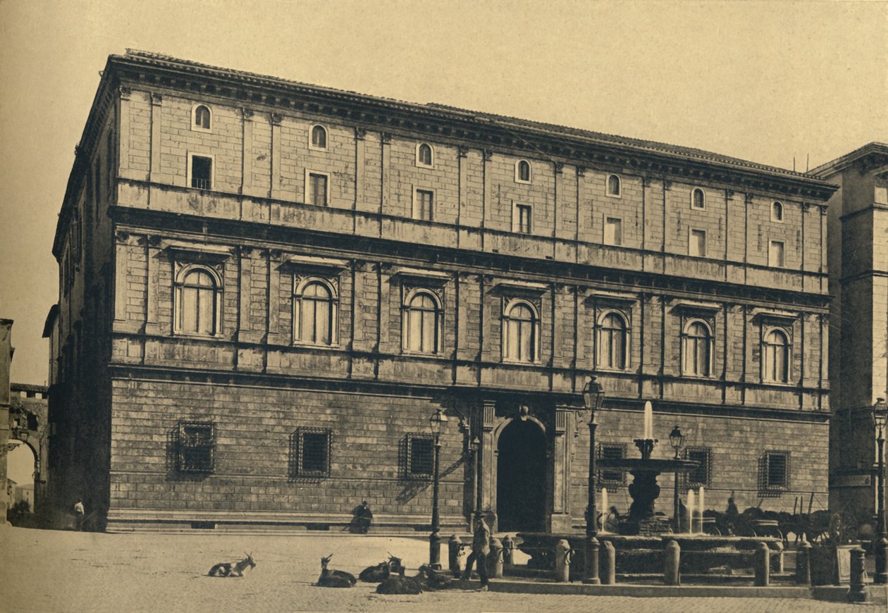 Rooma - Piazza Scossacavalli. - Prinssi Torlonian palatsi, kirjoittanut Bramante, 1910 tekijältä Unbekannt