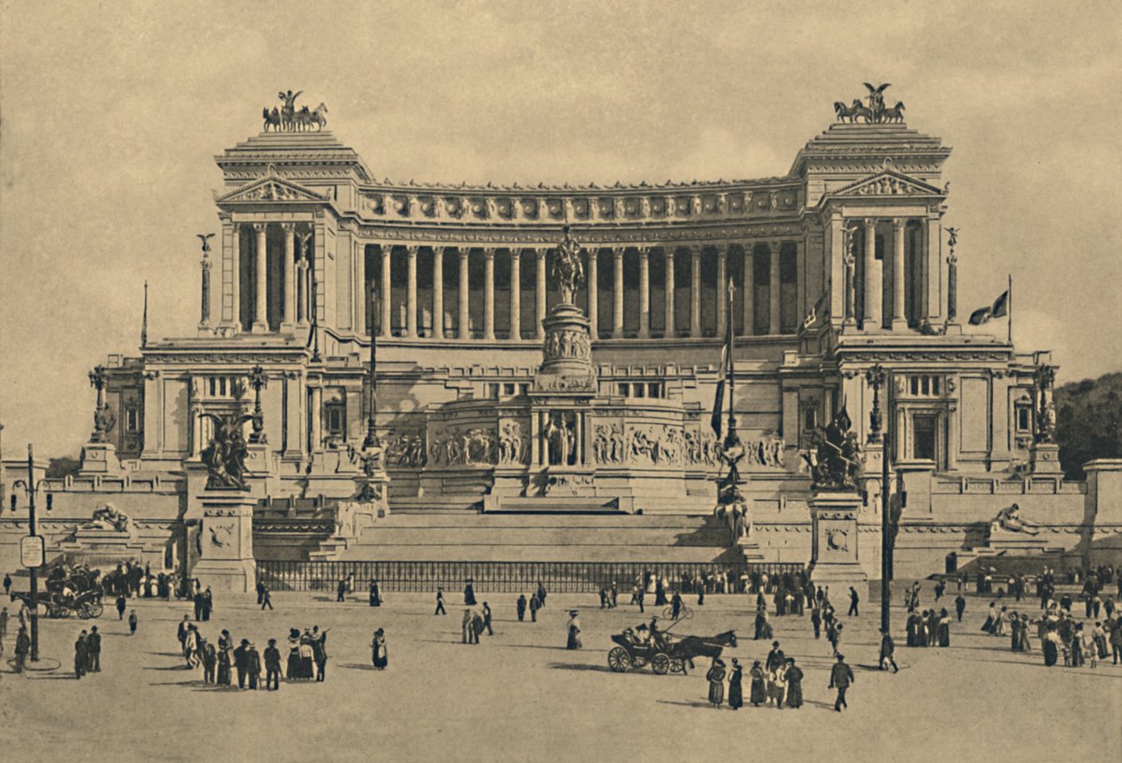 Rooma - Piazza di Venezia. Viktor Emmanuel II:n muistomerkki, 1910. tekijältä Unbekannt