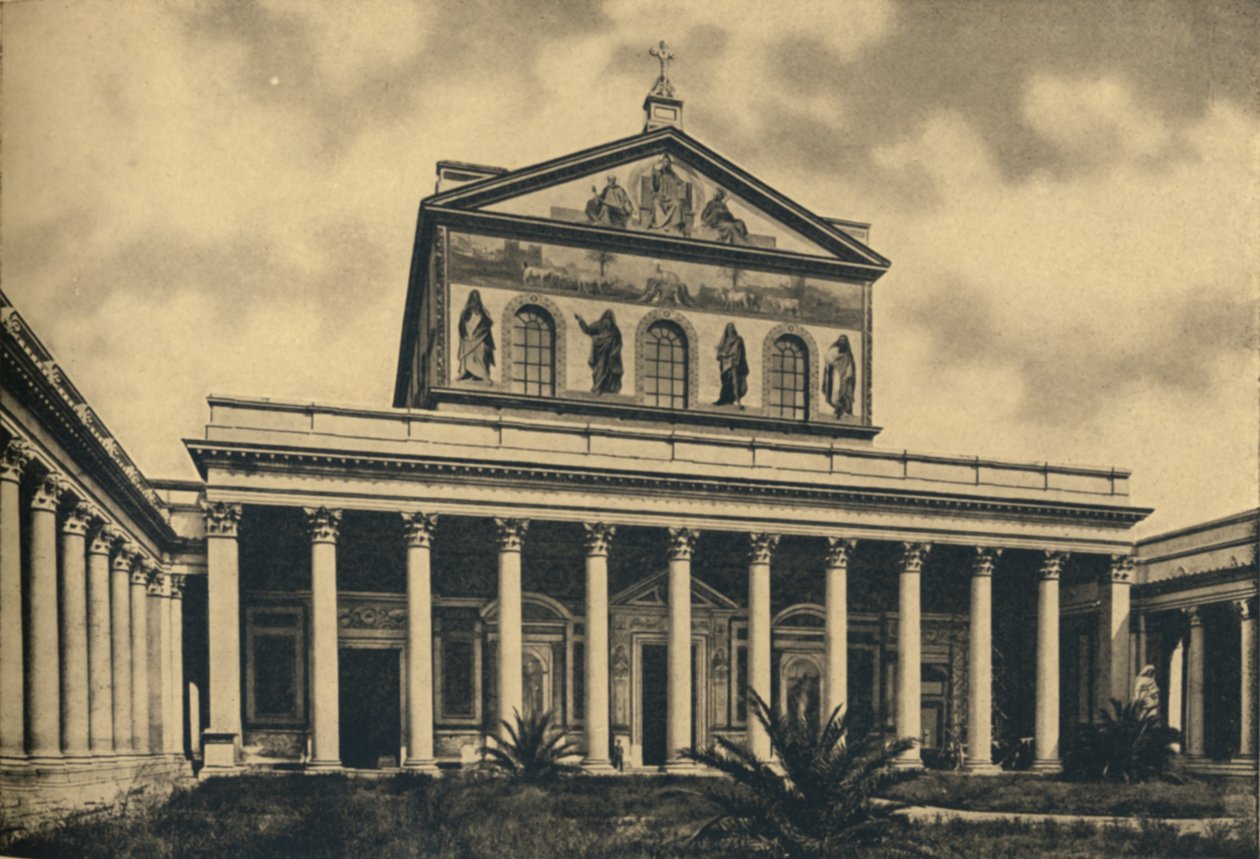Roma - Pyhän Paavalin basilikan pääjulkisivu ilman seiniä, 1910. tekijältä Unbekannt