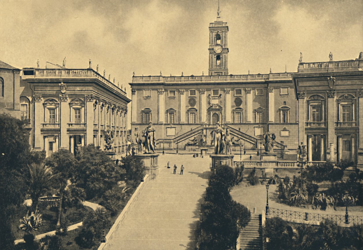 Roma - Capitol: keskustassa Senaattorien palatsi, nyt kaupungintalo, 1910. tekijältä Unbekannt