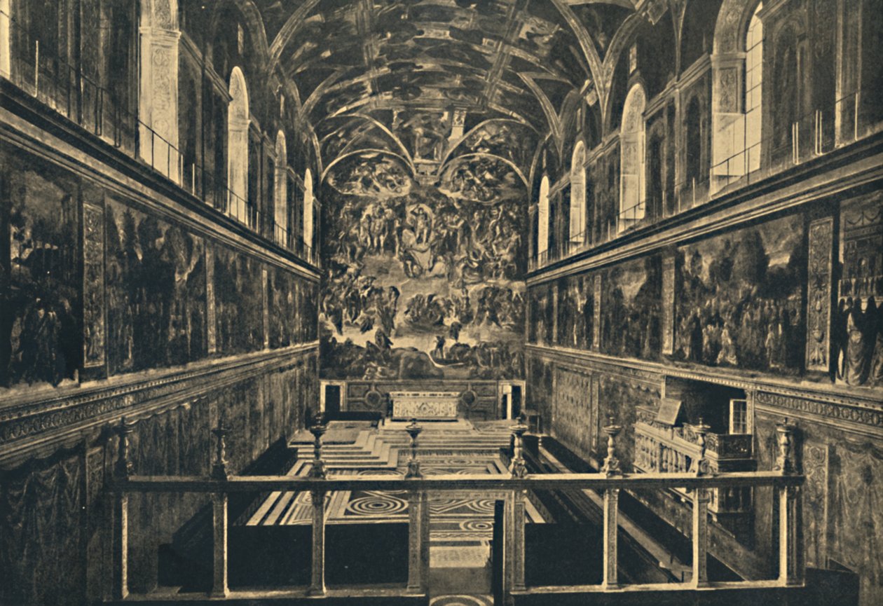 Roma - Vatikaanin palatsi - Sikstuksen kappeli, jonka Sixtus IV perusti vuonna 1483, 1910 tekijältä Unbekannt