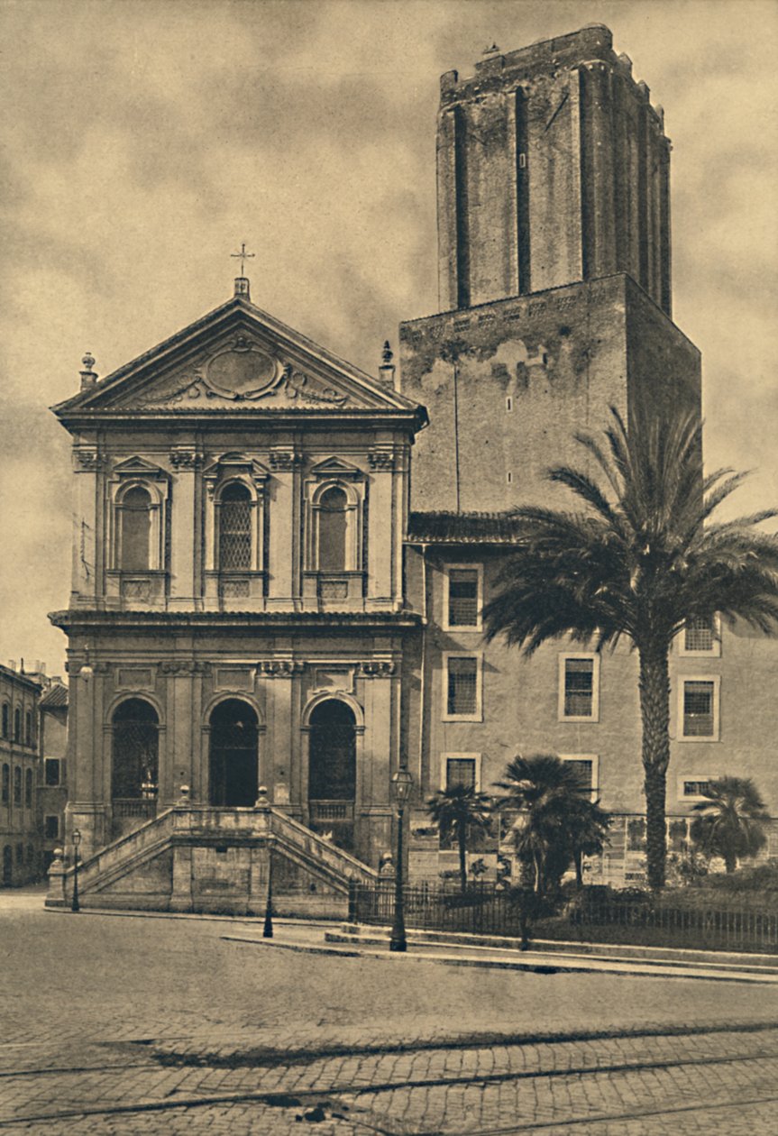 Roma - Via Nazionale. Pyhän Katariinan kirkko ja Militien torni, 1910 tekijältä Unbekannt