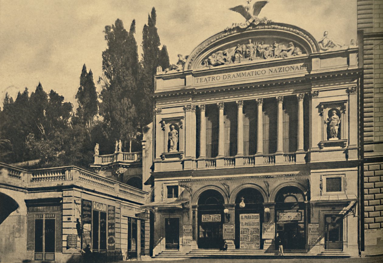 Rooma - Via Nazionale. National Dramatic Theatre ja Colonna Villa, 1910 tekijältä Unbekannt
