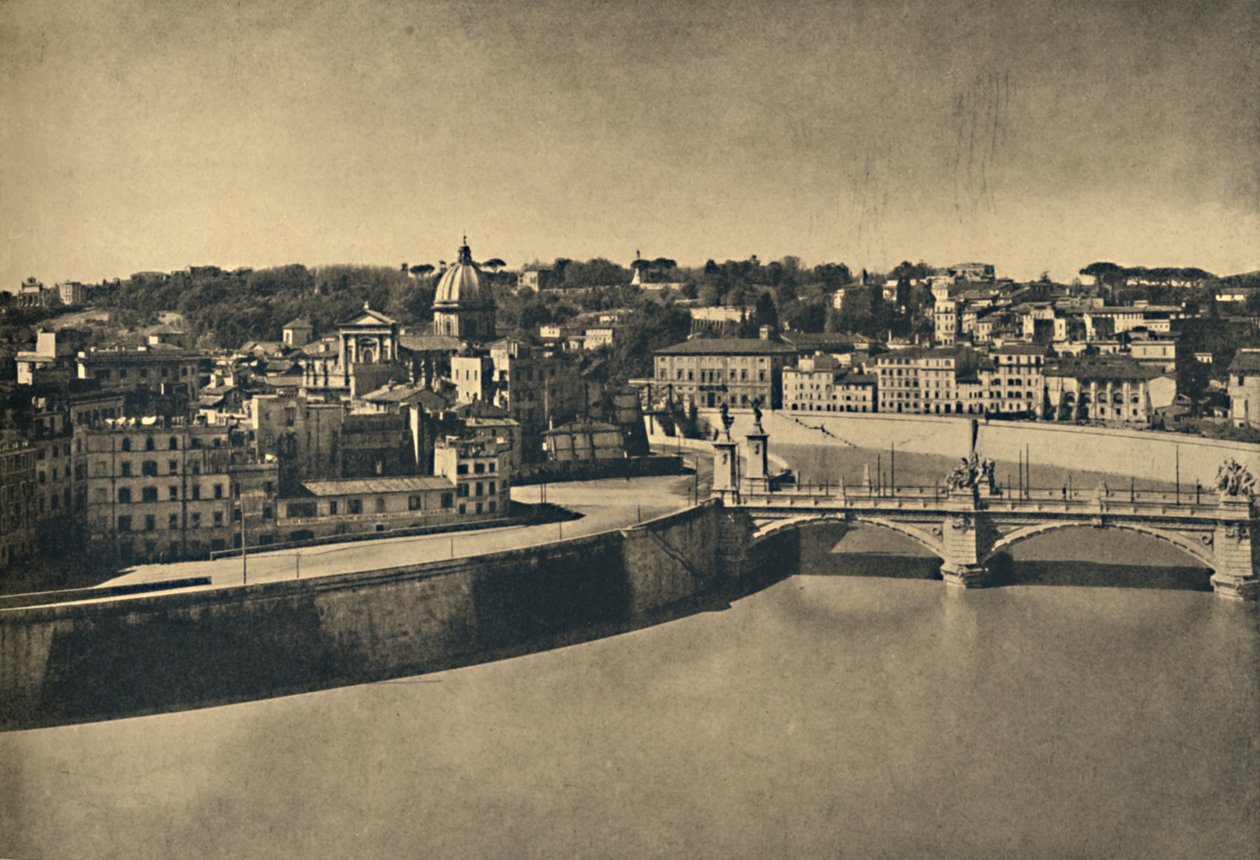 Roma - Näkymä Victor Emmanuelin uudelle sillalle, 1910 tekijältä Unbekannt