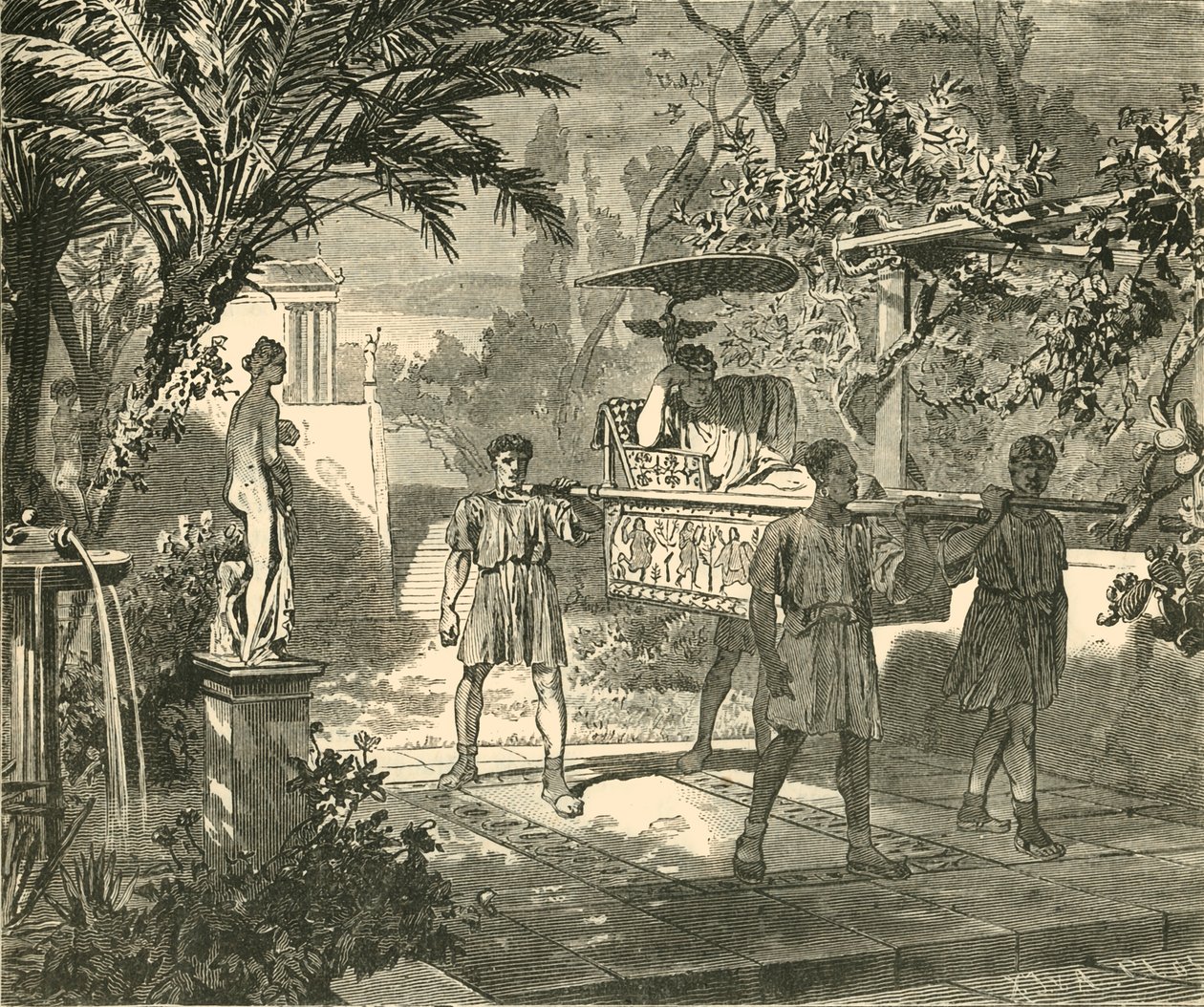 Roomalainen puutarhakohtaus, 1890. tekijältä Unbekannt
