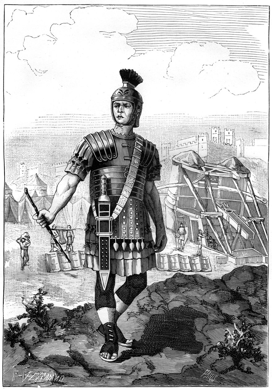 Roomalainen sadanpäämies valloitti gallialaisia Julius Caesarin johdolla, 1. vuosisadalla eKr. 1882-1884 tekijältä Unbekannt