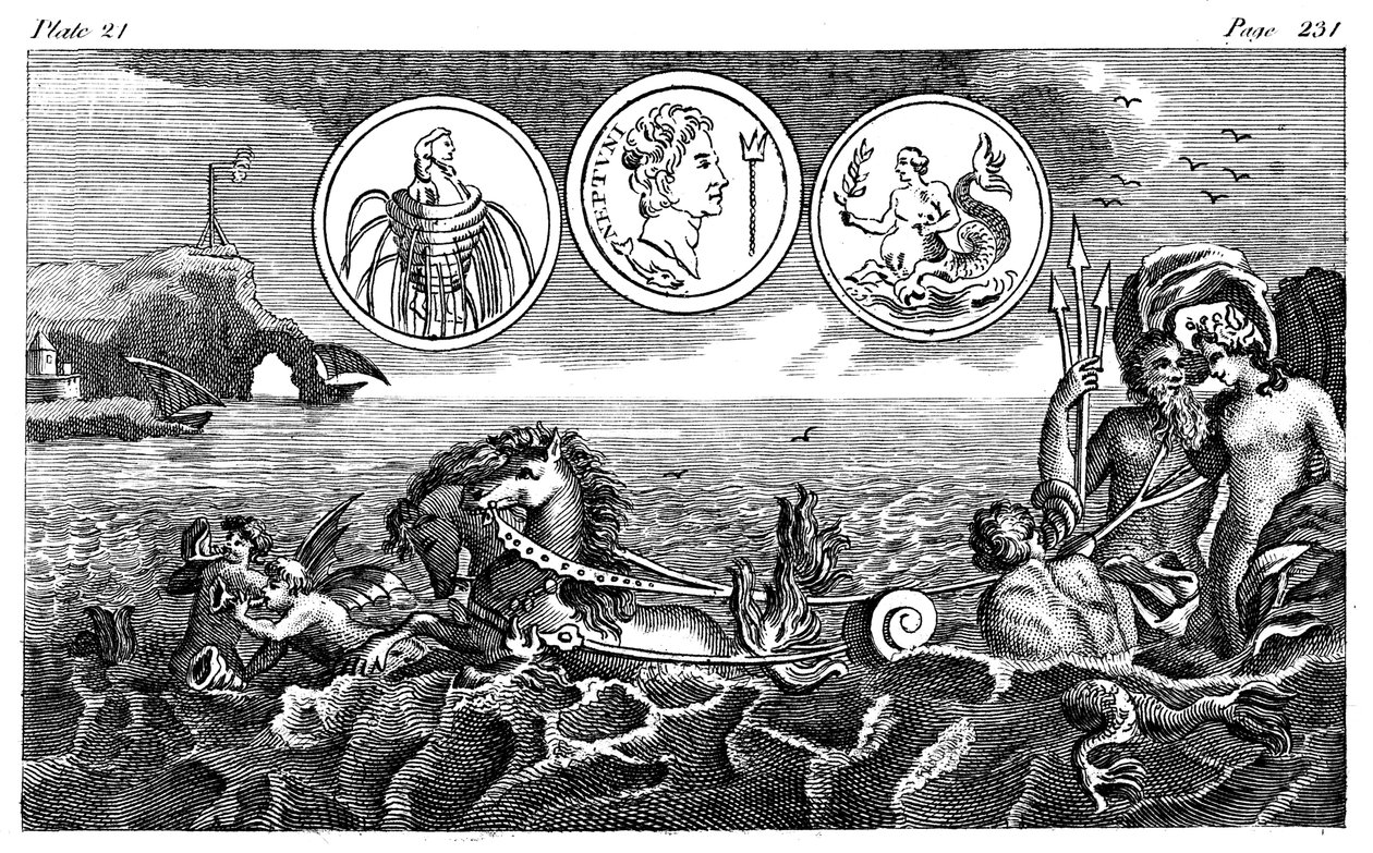 Roomalainen jumala Neptunus, 1700-luku tekijältä Unbekannt