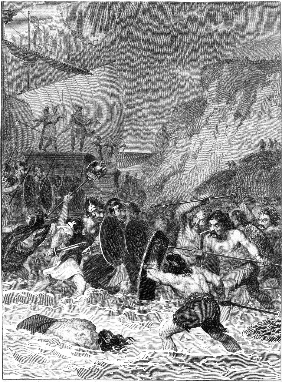 Rooman hyökkäys Britanniaan, 55-54 eKr. 1820 tekijältä Unbekannt