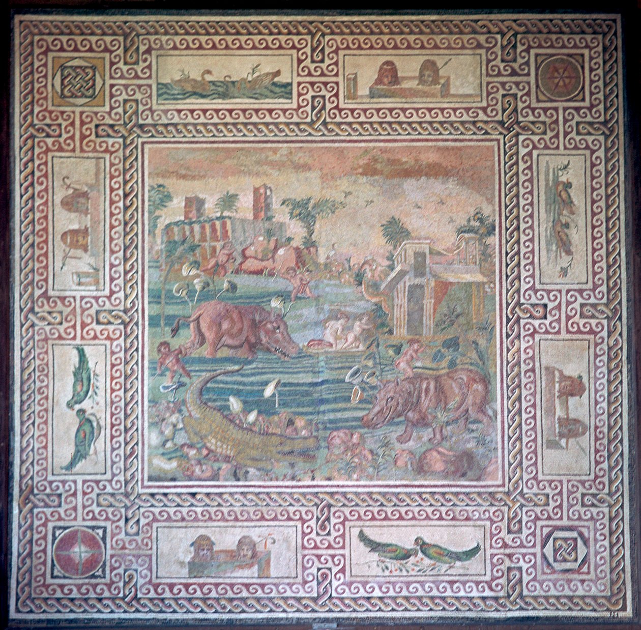Egyptiä kuvaava roomalainen mosaiikki tekijältä Unbekannt