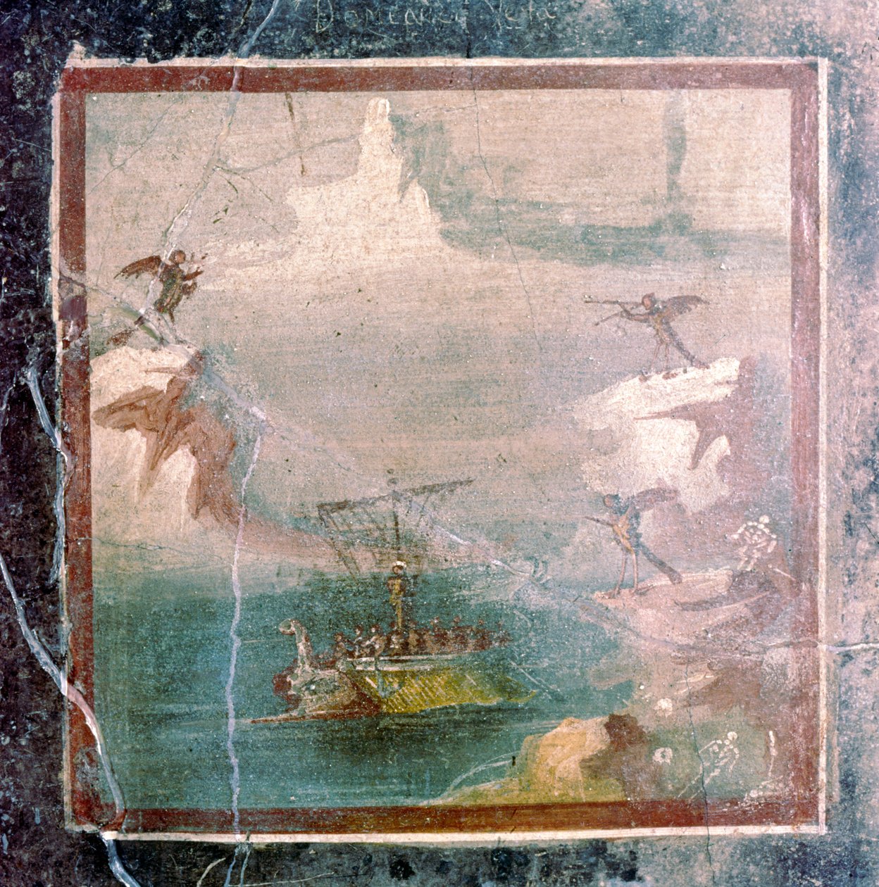 Roomalainen seinämaalaus, Ulysses ja Sireenit, Pompeji, 1. vuosisata tekijältä Unbekannt