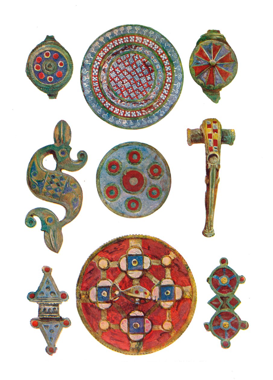 Romano-brittiläiset emaloidut koristeet British Museum, 1.-2. vuosisata, 1902 tekijältä Unbekannt