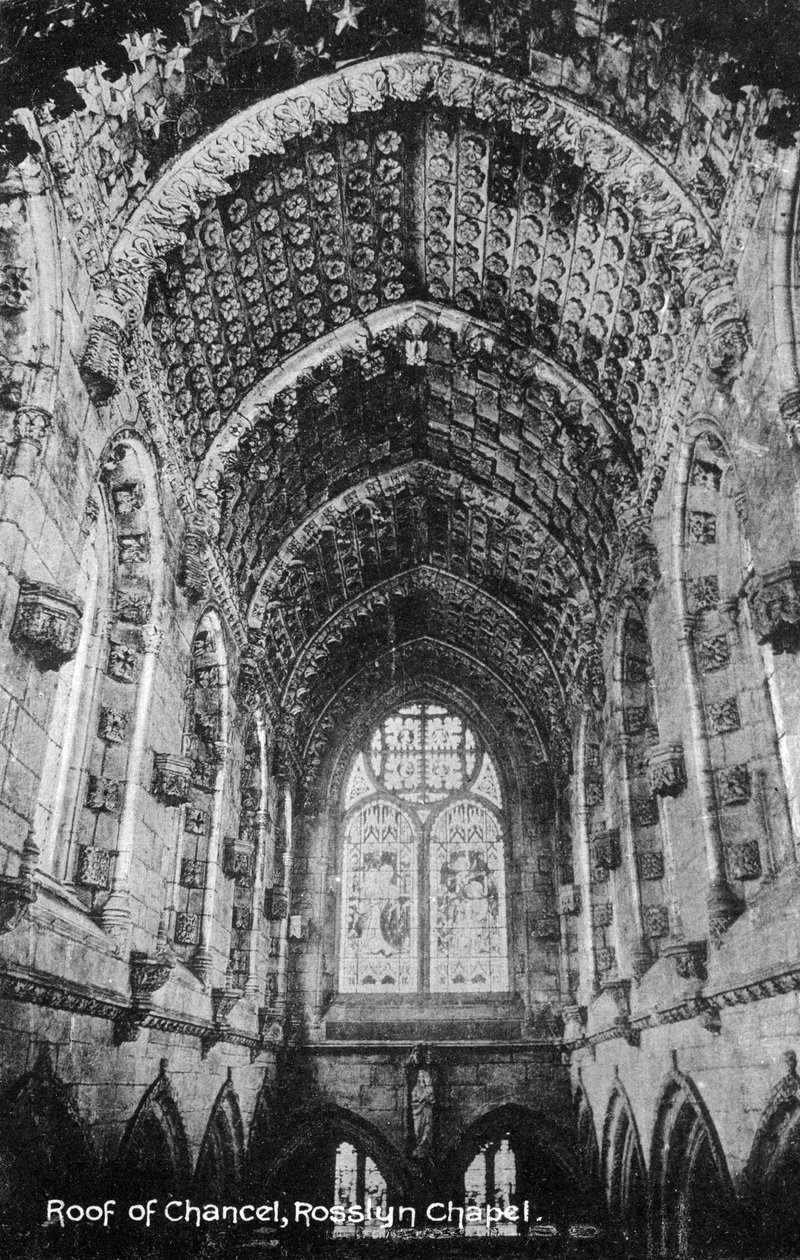 Kanslin katto, Rosslyn Chapel, Midlothian, Skotlanti, 1900-luku tekijältä Unbekannt