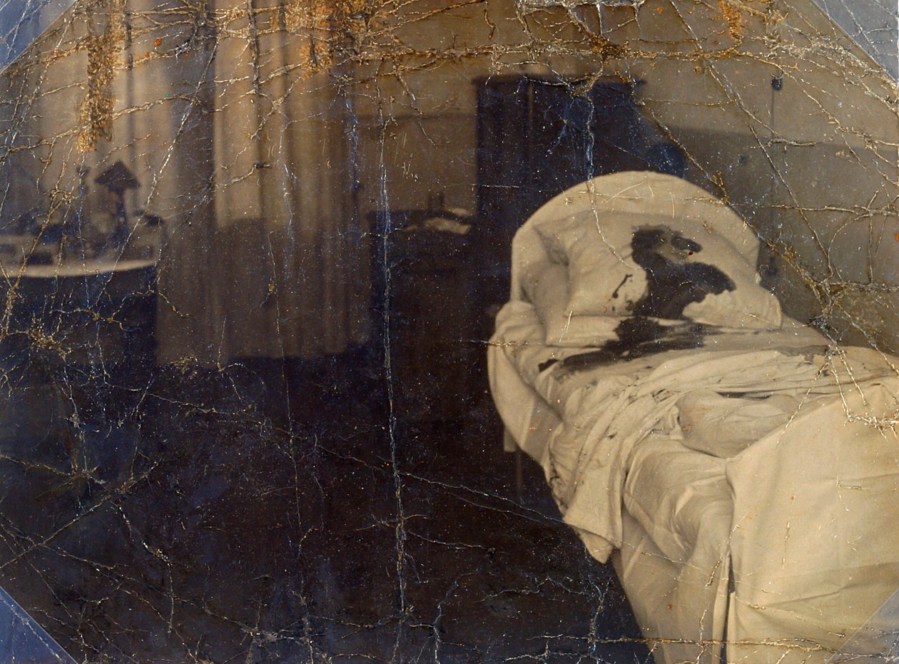 Huone Mariinskajan sairaalassa, jossa Fjodor Kokoshkin murhattiin, Petrograd, Venäjä, 1918 tekijältä Unbekannt