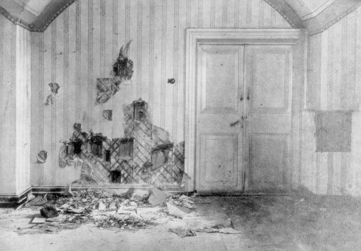 Huone, jossa tsaari Nikolai II ja hänen perheensä teloitettiin, Jekaterinburg, Venäjä, 17. heinäkuuta 1918 tekijältä Unbekannt