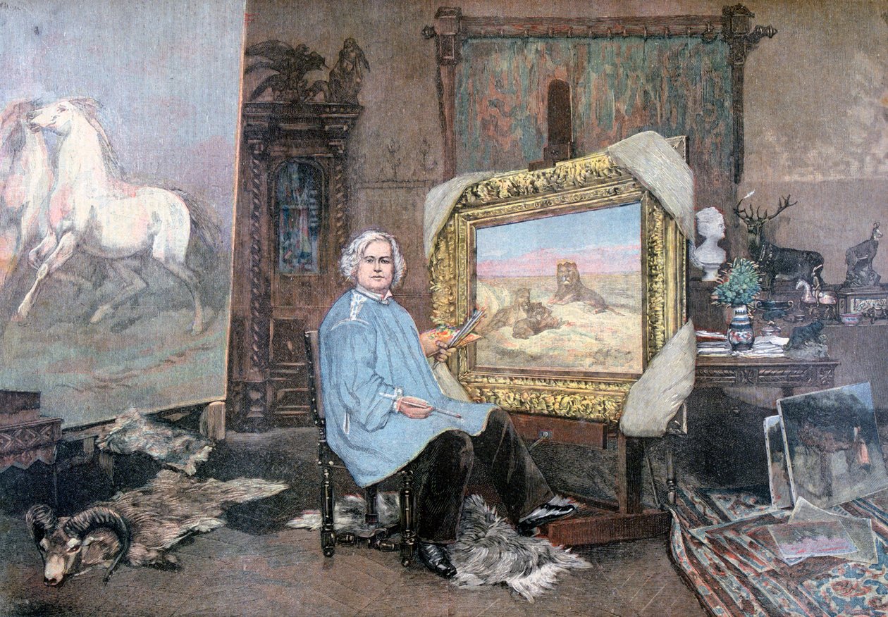 Rosa Bonheur studiossaan, 1893 tekijältä Unbekannt