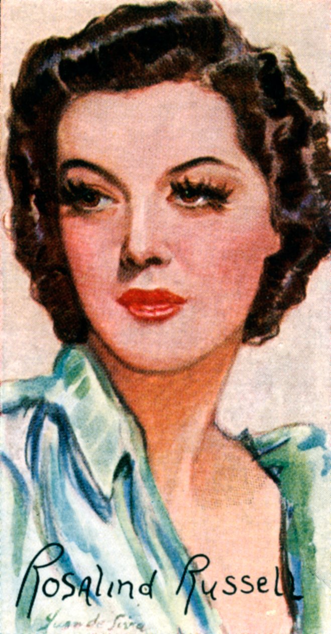 Rosalind Russell, 1907-1976, yhdysvaltalainen elokuva- ja näyttelijä, 1900-luku tekijältä Unbekannt
