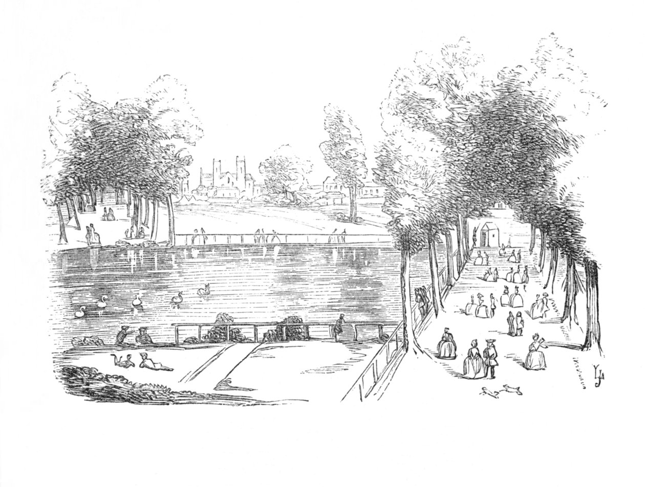 Rosamonds Pond vuonna 1740, c1870 tekijältä Unbekannt