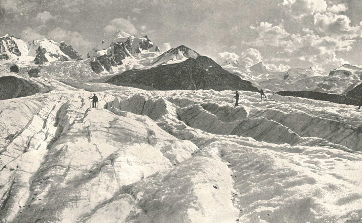 Roseg-jäätikkö lähellä Pontresinaa, Engadine, Sveitsi, 1895. tekijältä Unbekannt