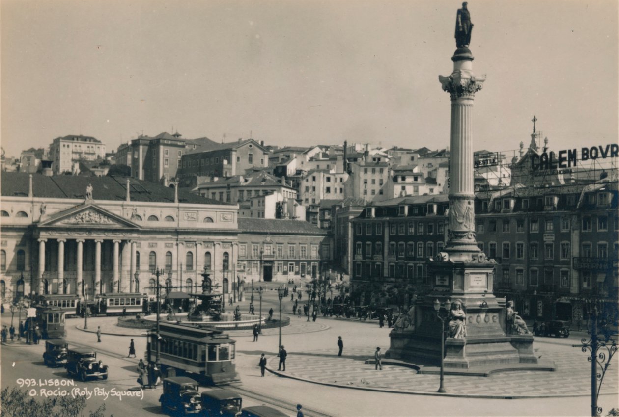 Rossio-aukio, Lissabon, Portugali, 1936 tekijältä Unbekannt