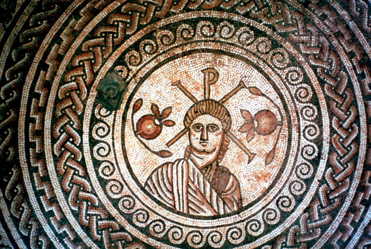 Roundel roomalaisesta huvilasta, St Mary, Dorset, 4. vuosisadalla jKr tekijältä Unbekannt