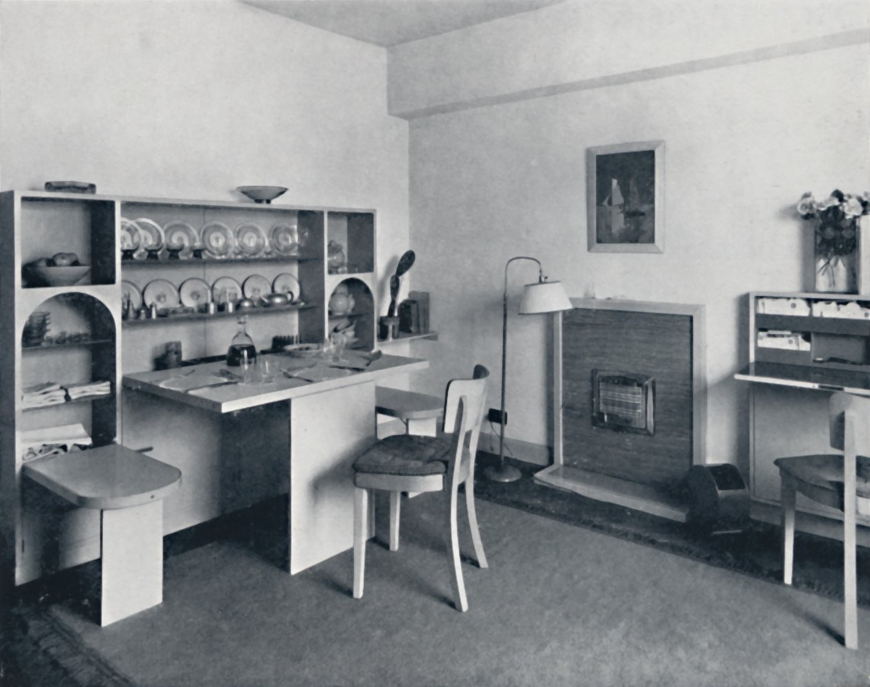 Rowley Gallery of Decorative Art Ltd - Yhdistetty ruokailu-olohuone avoinna, 1939 tekijältä Unbekannt