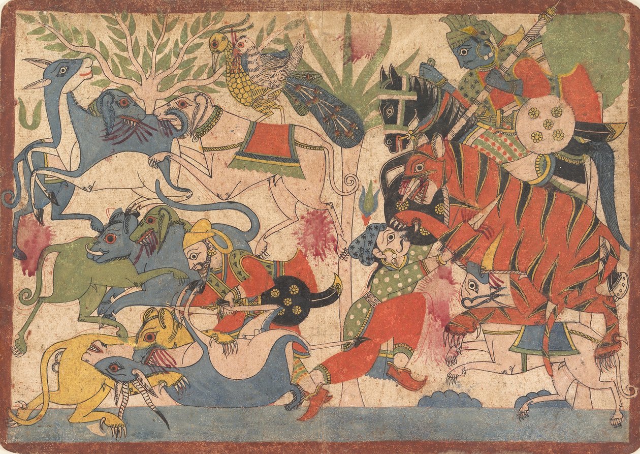 Royal Hunt, folio Mahabharatasta, 1800-1850. tekijältä Unbekannt
