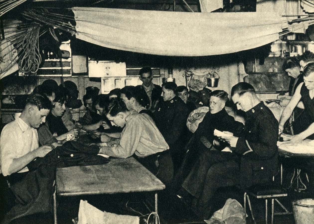 Kuninkaalliset merijalkaväen sotkukannen laivalla, toinen maailmansota, c1939-c1943 1944. tekijältä Unbekannt