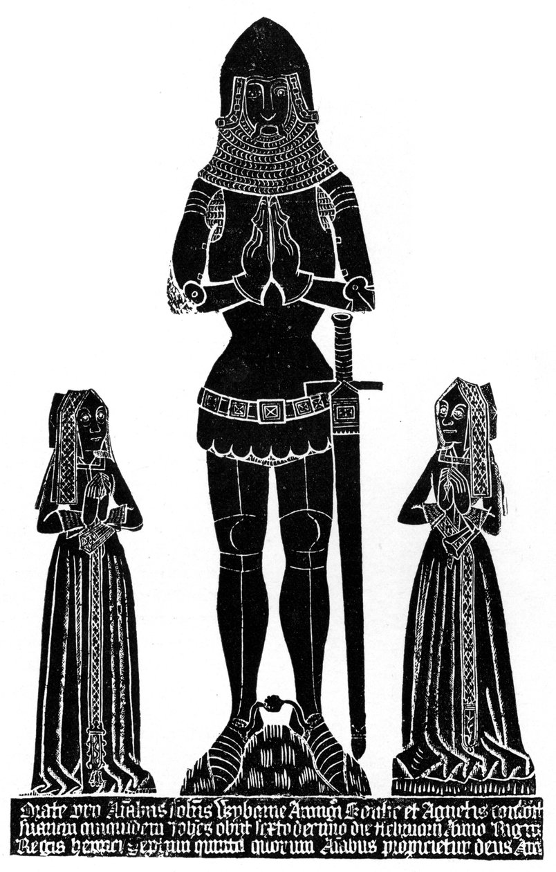 Keskiaikaisen kaiverretun messingin hankaus, c1490 1901 tekijältä Unbekannt