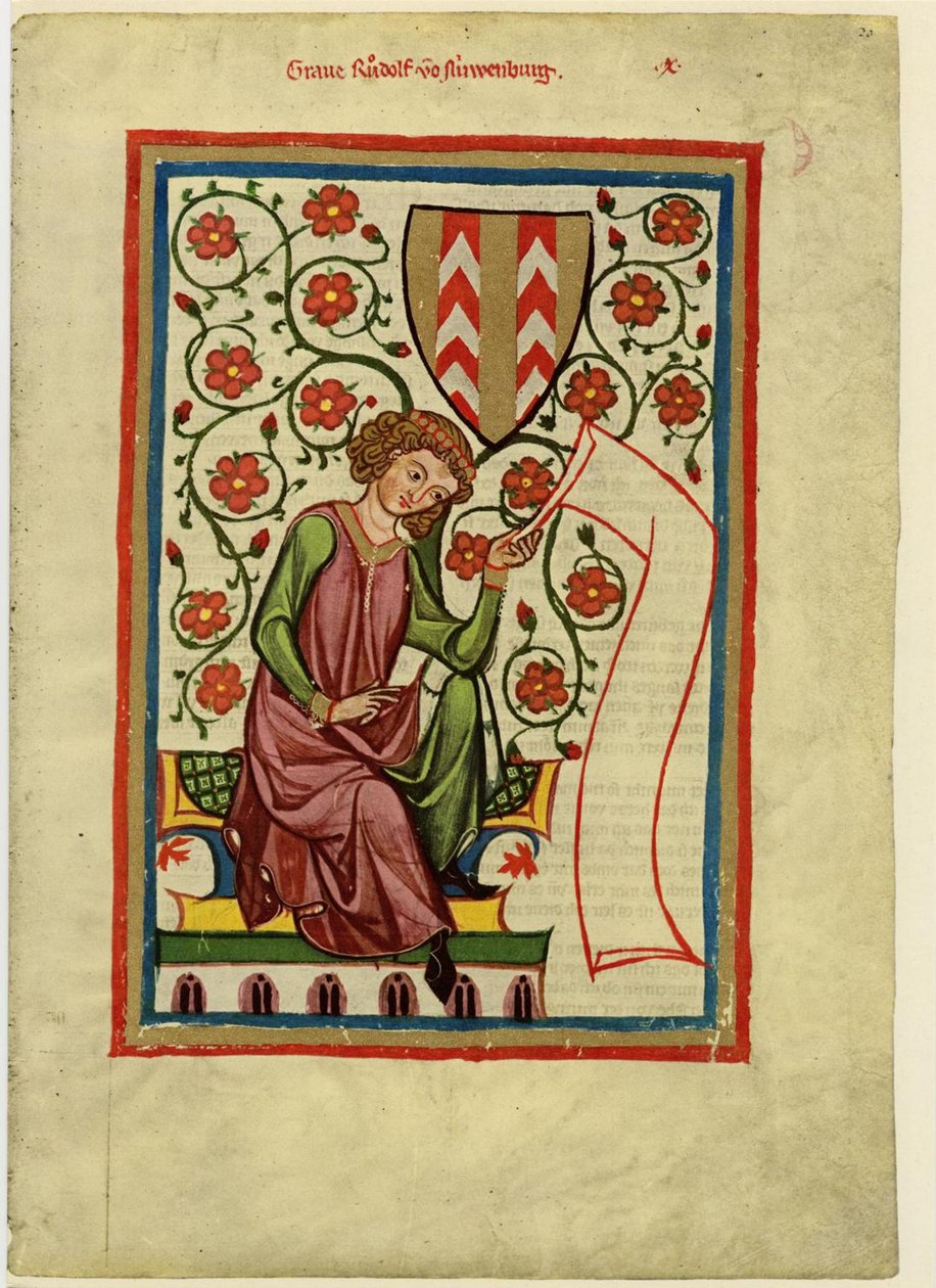 Rudolf II Fenis Codex Manessesta, vuosilta 1305-1340 tekijältä Unbekannt