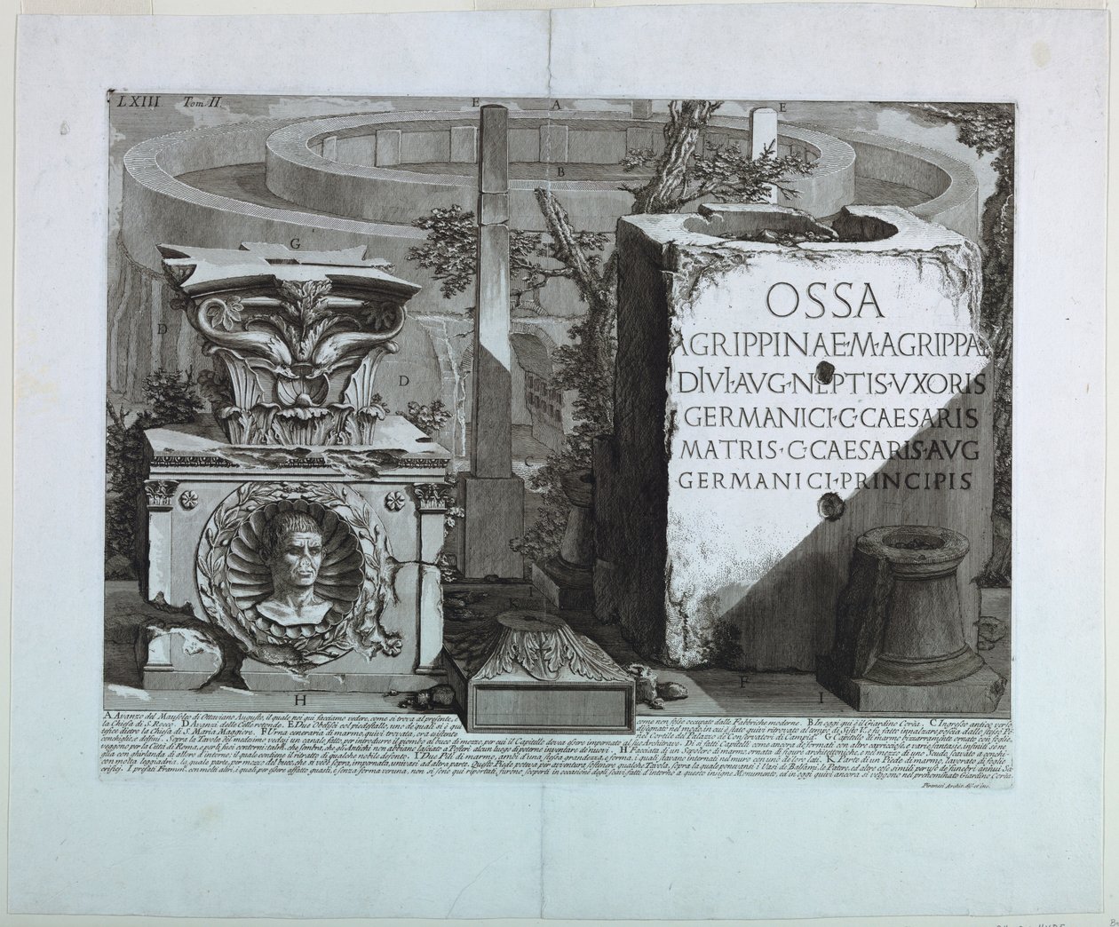 Octavian Augustuksen mausoleumin rauniot, Le Antichita Romane II tekijältä Unbekannt
