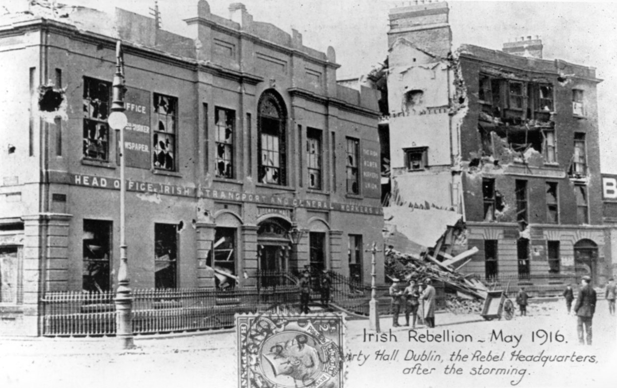 Kapinallisten päämajan rauniot, Englannin vastainen irlantilainen kapina, Dublin, toukokuu 1916 tekijältä Unbekannt