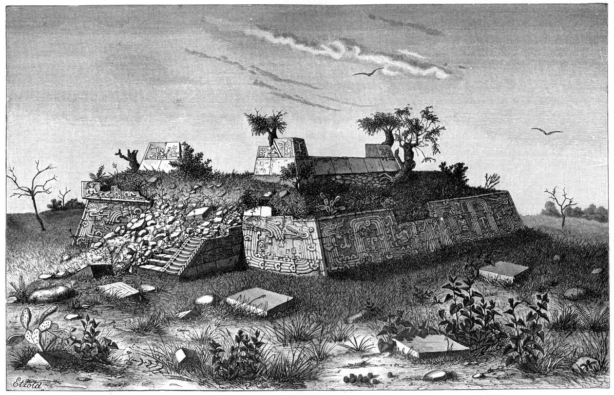 Xochicalcon pyramidiportaiden rauniot, Meksiko, 1901 tekijältä Unbekannt