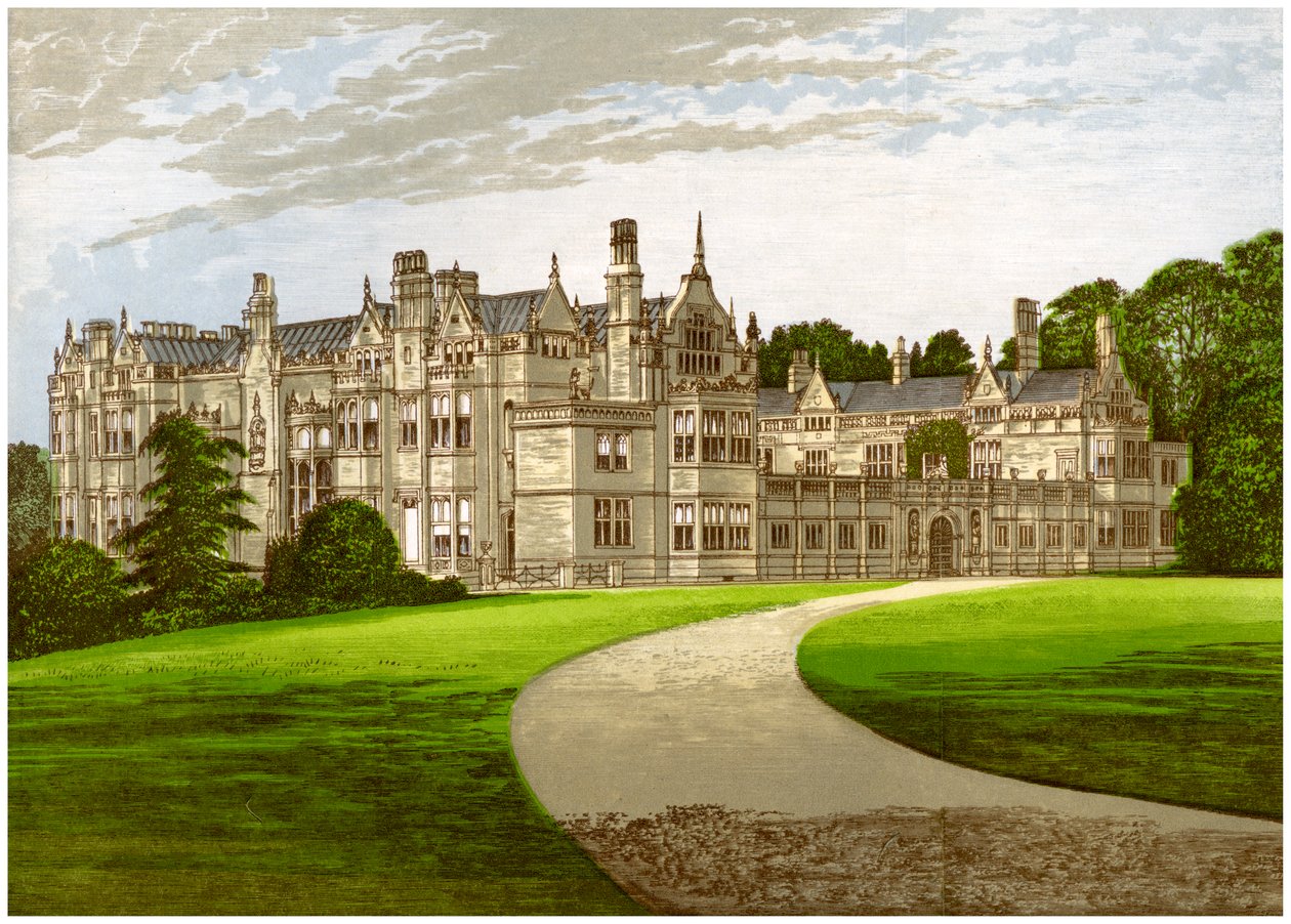 Rushton Hall, Northamptonshire, Clarke-Thornhallin perheen koti, 1880 tekijältä Unbekannt