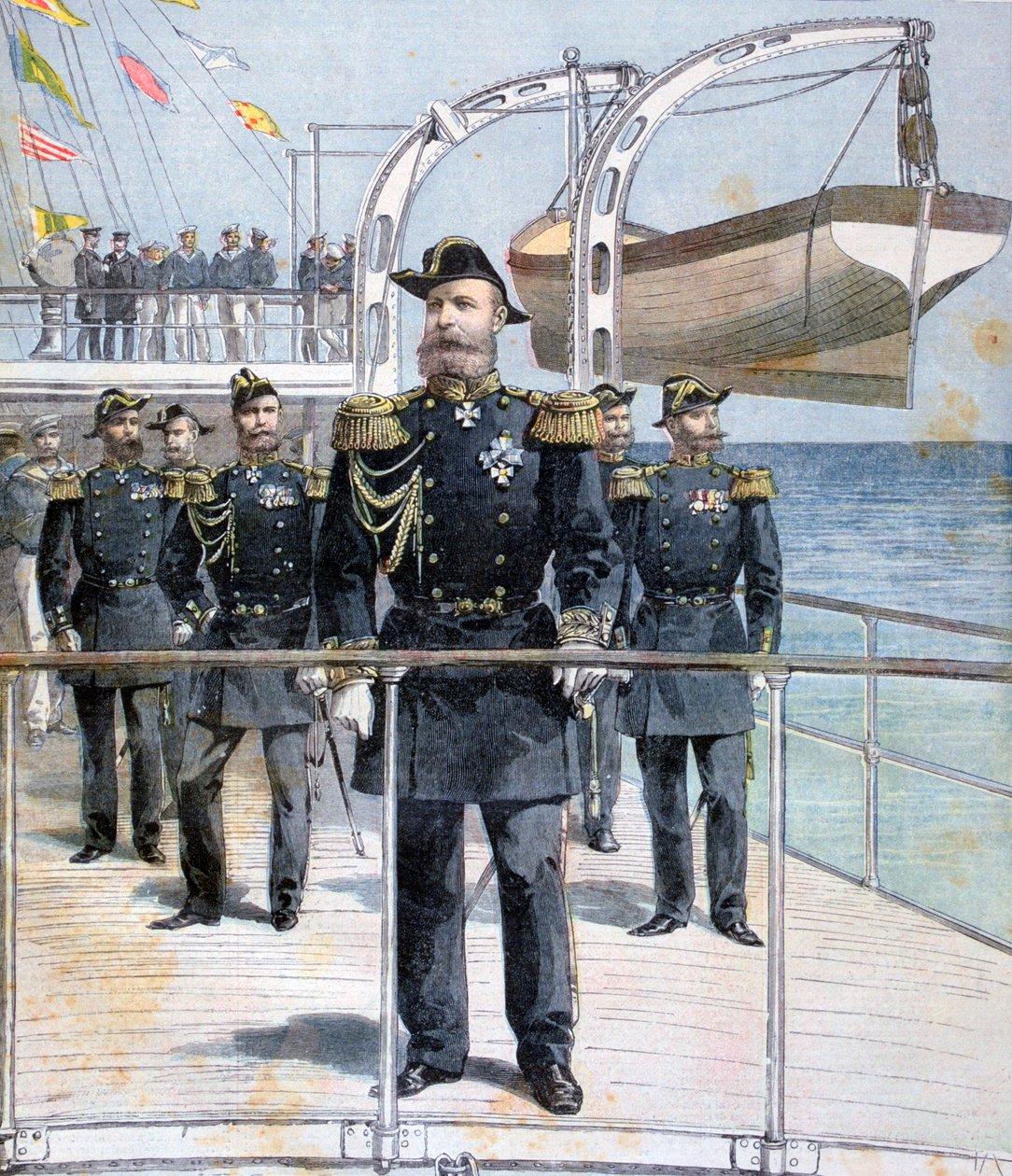 Venäjän amiraali Avellan risteilijä Keisari Nikolai I:llä, 1893 tekijältä Unbekannt
