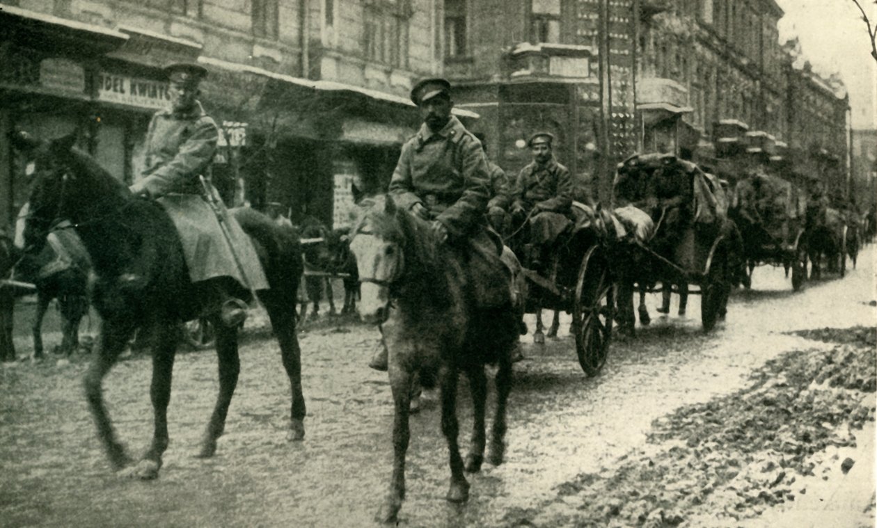 Venäjän huoltokolonni Przemyslissä, maaliskuu 1915, n. 1920. tekijältä Unbekannt
