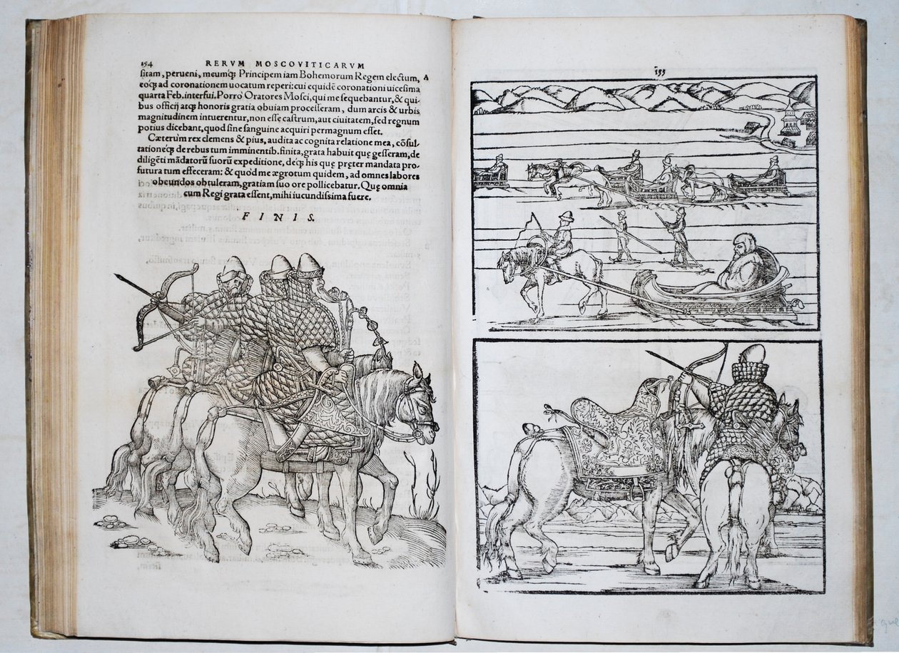 venäläiset soturit. Siegmund von Herberstein matkustaa Venäjän halki Lähde: Rerum Moscoviticarum commentarii.., 1571 tekijältä Unbekannt
