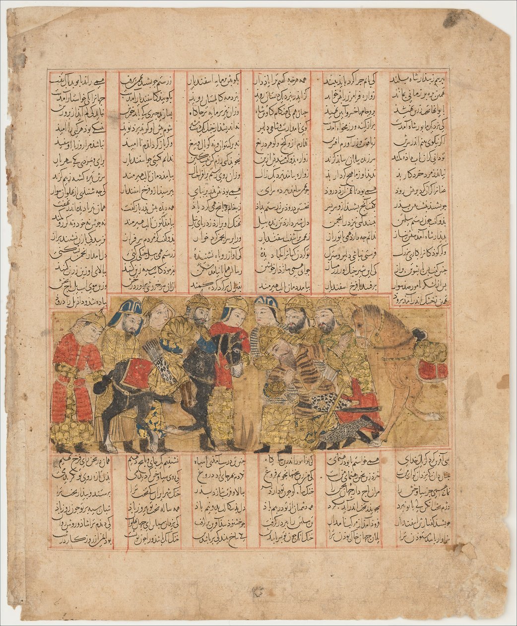 Rustam anoo tusta ennen Kai Khusrauta, Folio Shahnamasta..., A.H. 741A.D. 1341. tekijältä Unbekannt