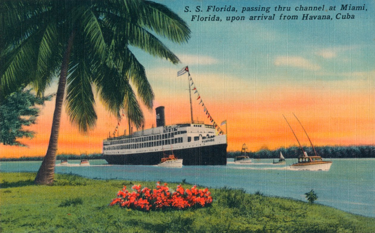 SS Florida, Miami, Florida, saapuessaan Havannasta, Kuubasta, vuodelta 1931 tekijältä Unbekannt