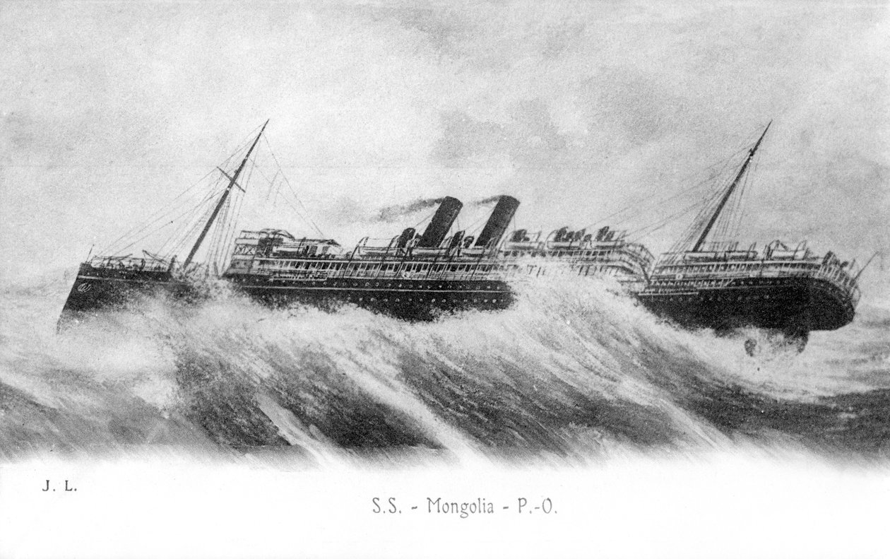 SS Mongolia raskaalla merellä, c1903-c1917 tekijältä Unbekannt
