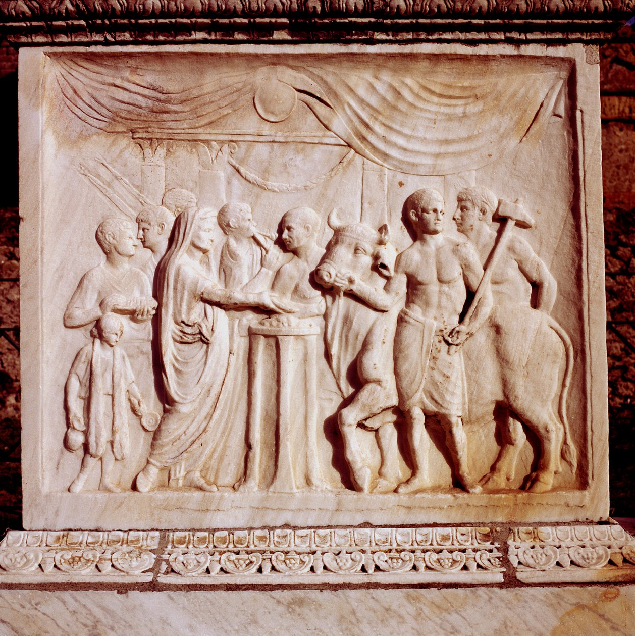 Härän uhraus, Vespasianuksen temppeli, Pompei, Italia, 1. vuosisata tekijältä Unbekannt